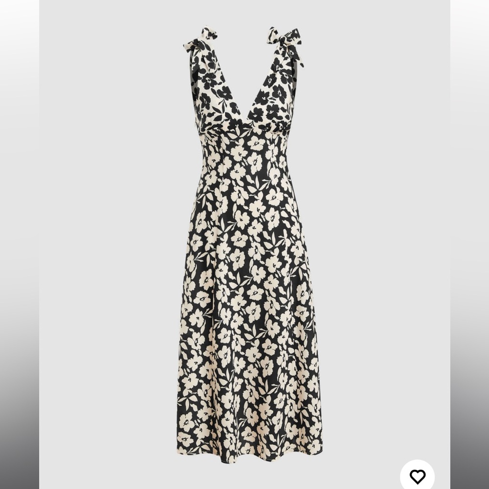Floral Black and Cream Dress